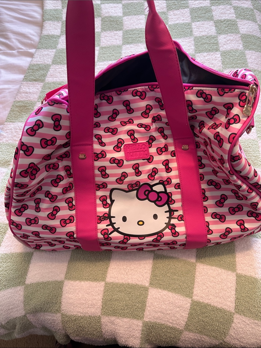 Hello Kitty Pink & White Patterned Tote Bag
